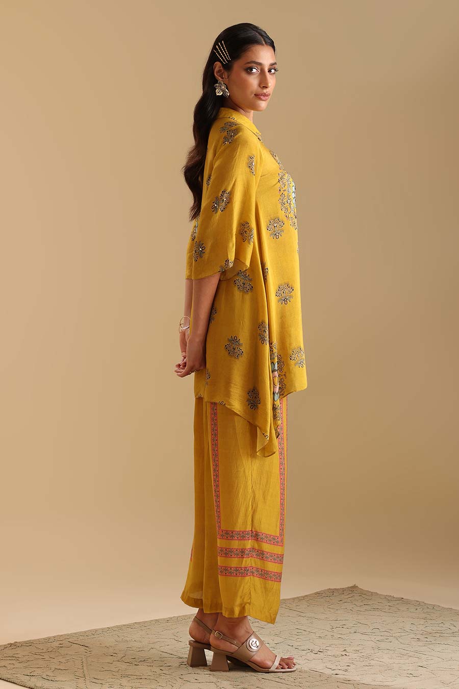 Yellow Eraya Embellished Co-Ord Set