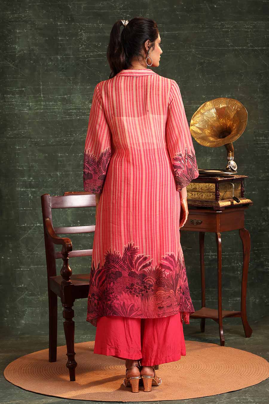 Pink Kaira Embellished Shirt Kurta & Pant Set