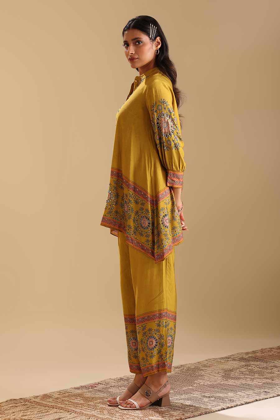 Yellow Eraya Embellished Co-Ord Set