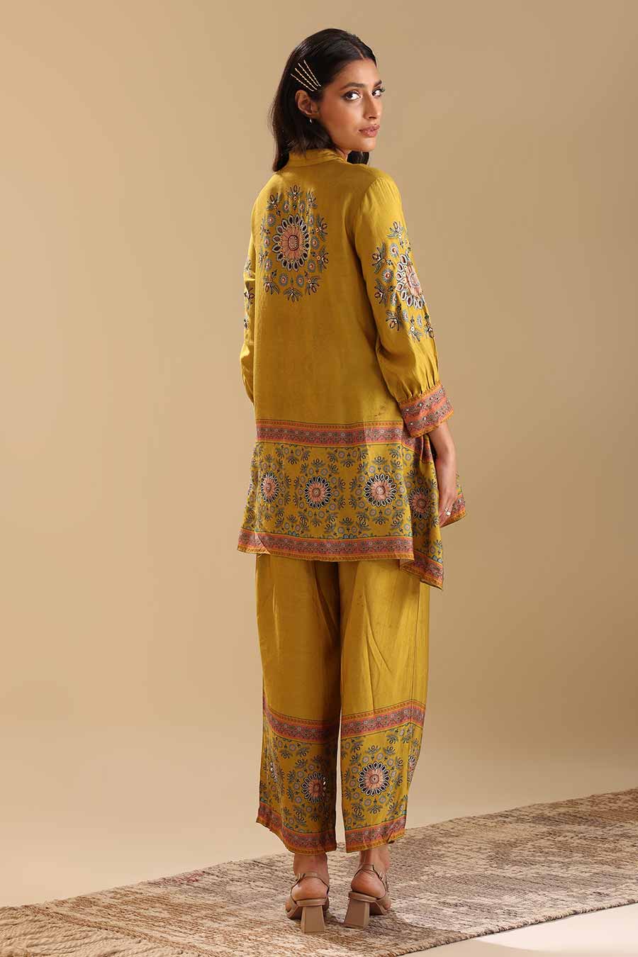 Yellow Eraya Embellished Co-Ord Set