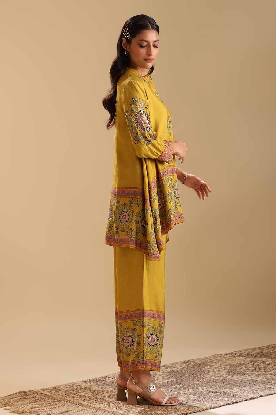 Yellow Eraya Embellished Co-Ord Set