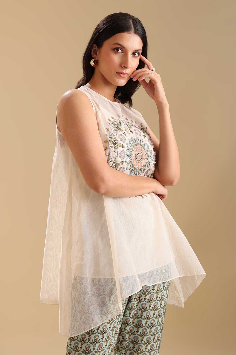 Off-White Eraya Applique Top & Pant Co-Ord Set