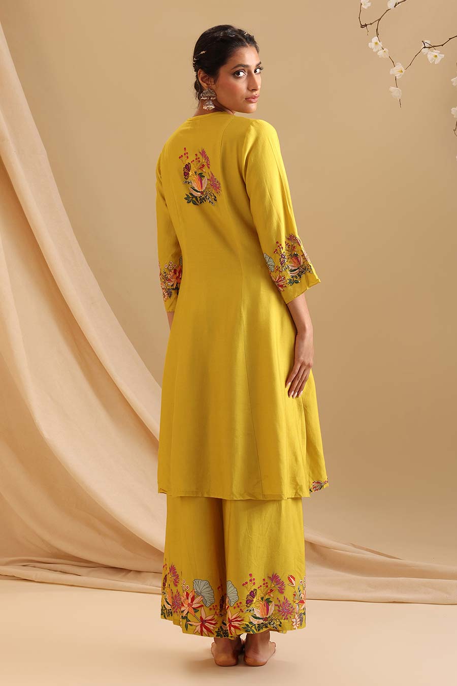 Yellow Aarani Embellished Kurta & Pant Set
