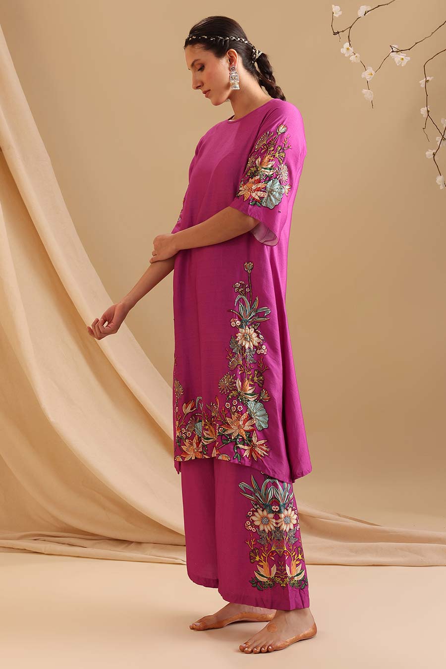Pink Aarani Embellished Kurta & Pant Set