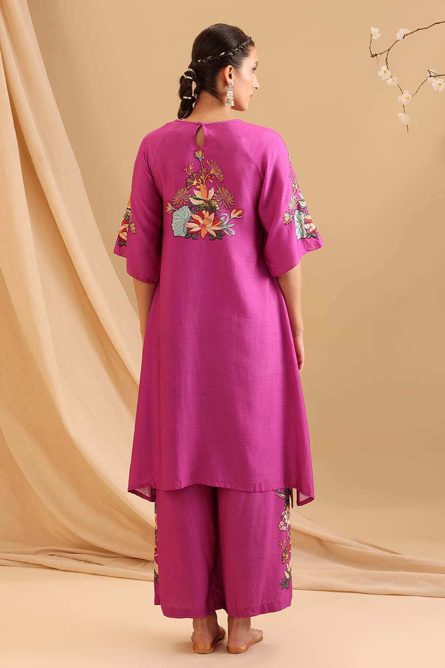 Pink Aarani Embellished Kurta & Pant Set