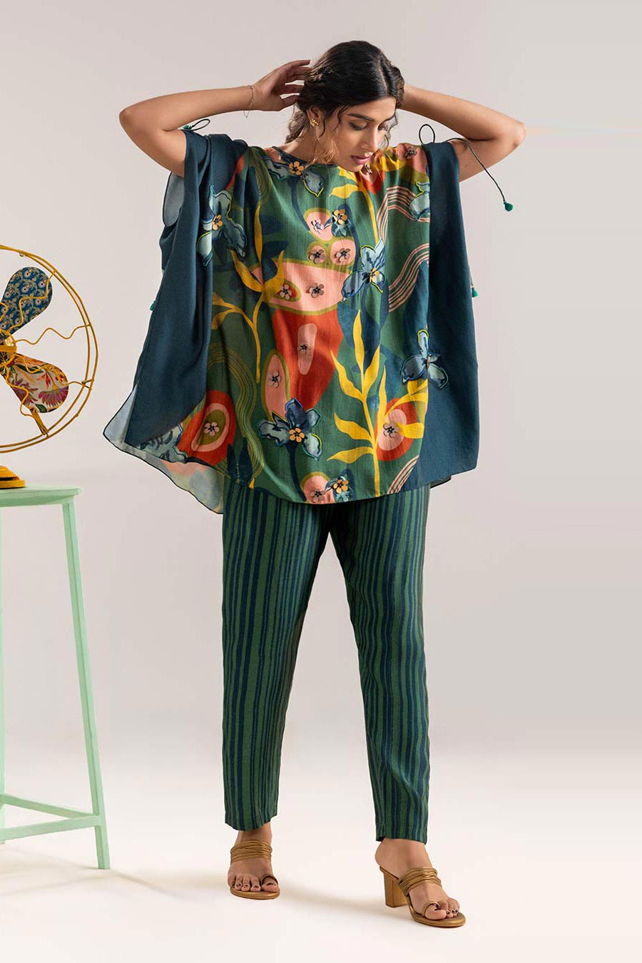 Green Flora Printed Top & Pant Co-Ord Set