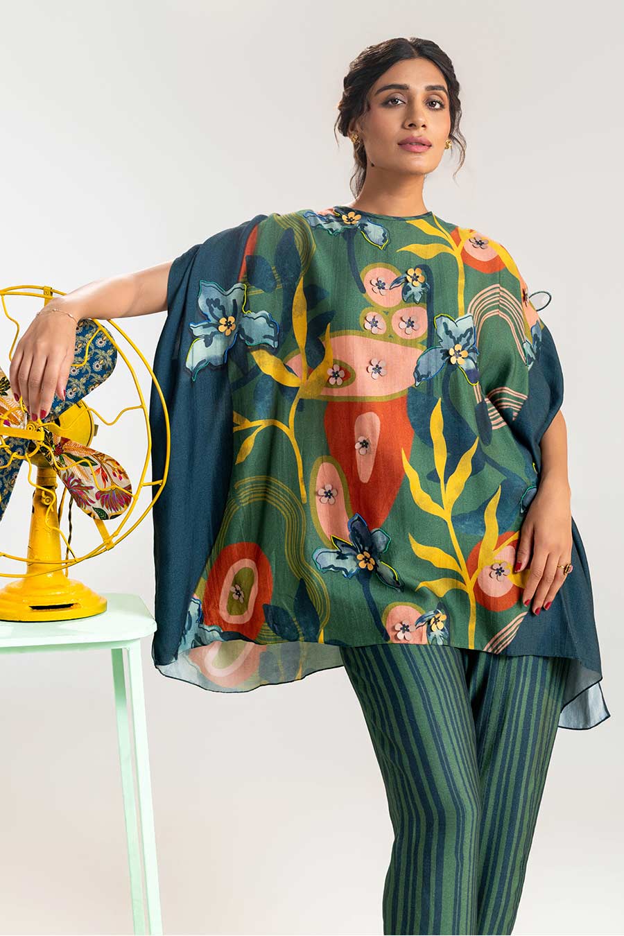 Green Flora Printed Top & Pant Co-Ord Set