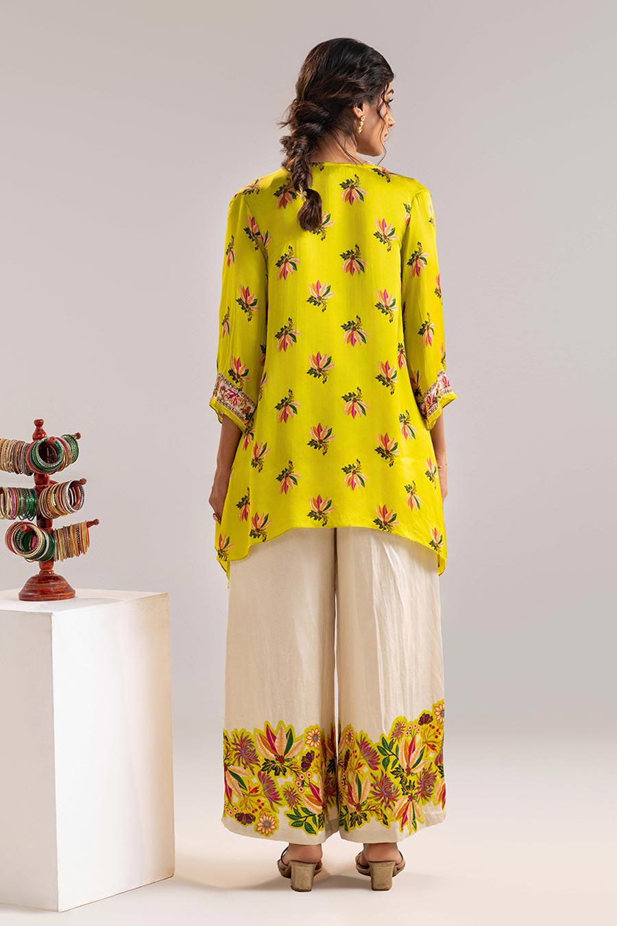 Yellow Aarani Embellished Co-Ord Set With Jacket