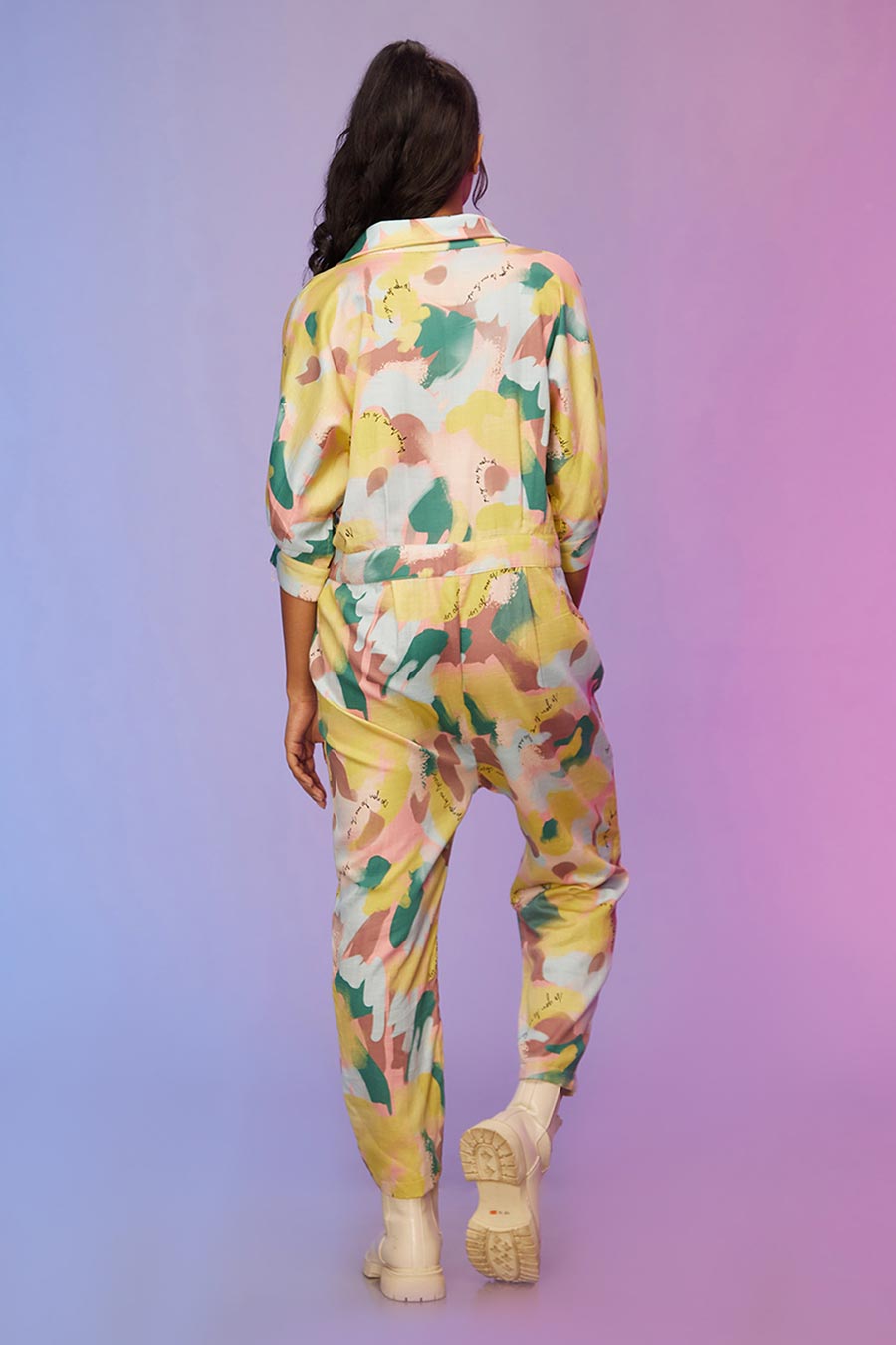 Yellow Multicolour Print Jumpsuit