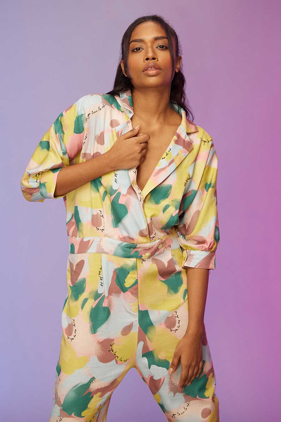 Yellow Multicolour Print Jumpsuit