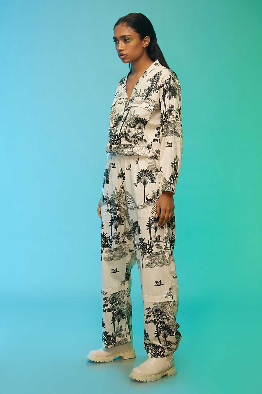 Off-White Tropical Print Co-Ord Set