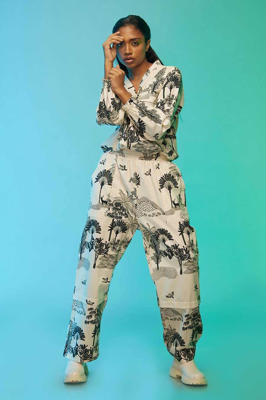 Off-White Tropical Print Co-Ord Set