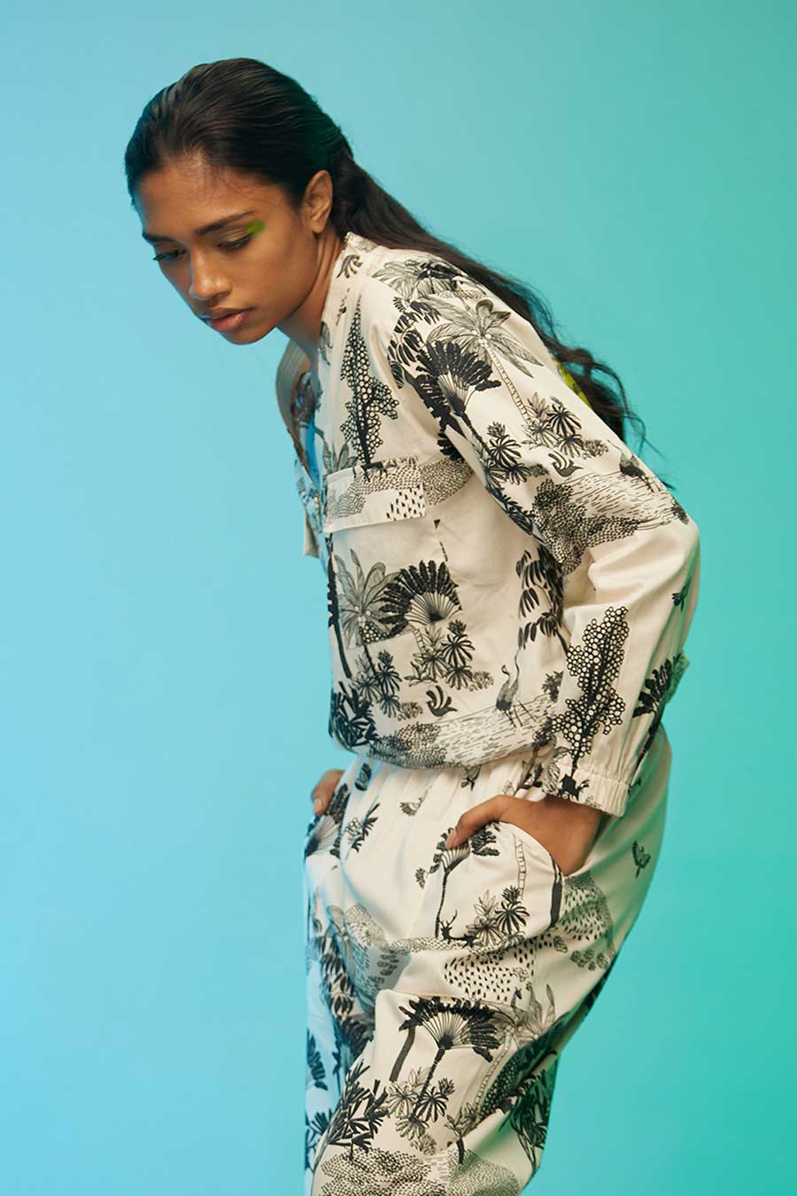 Off-White Tropical Print Co-Ord Set