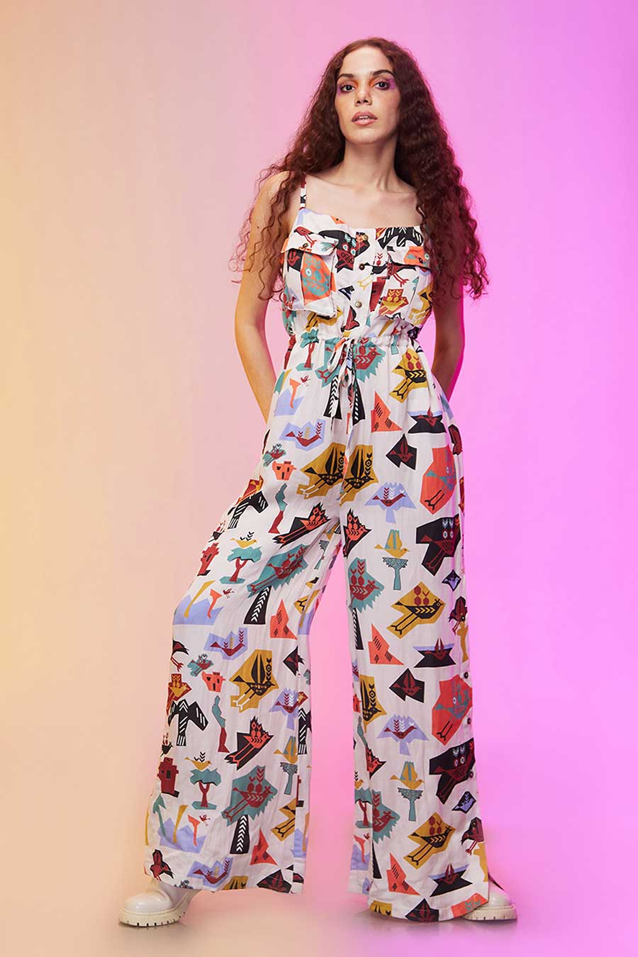 Multicolour Abstract Print Jumpsuit