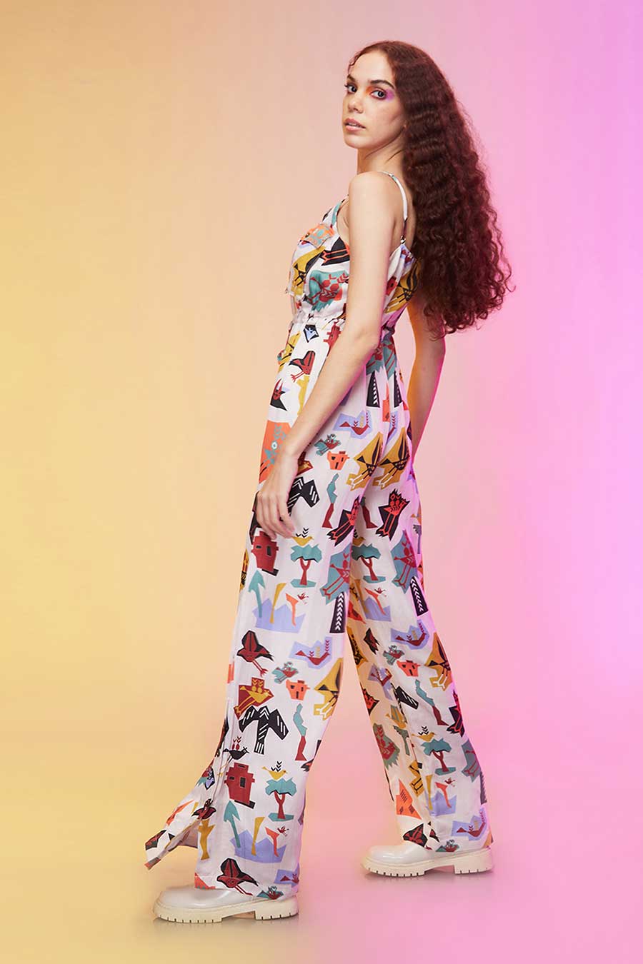 Multicolour Abstract Print Jumpsuit