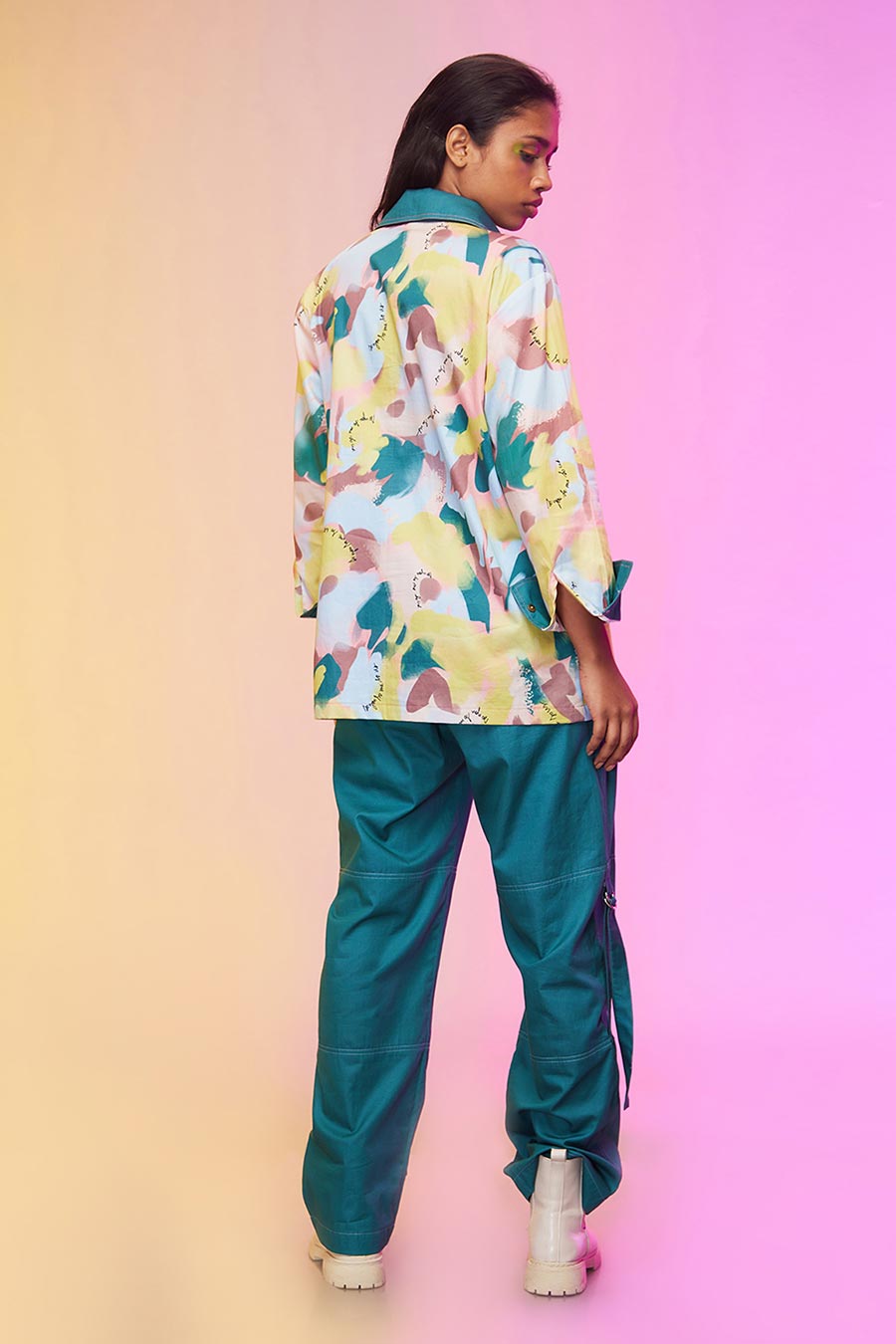 Multicolour Printed Shirt & Pant Co-Ord Set