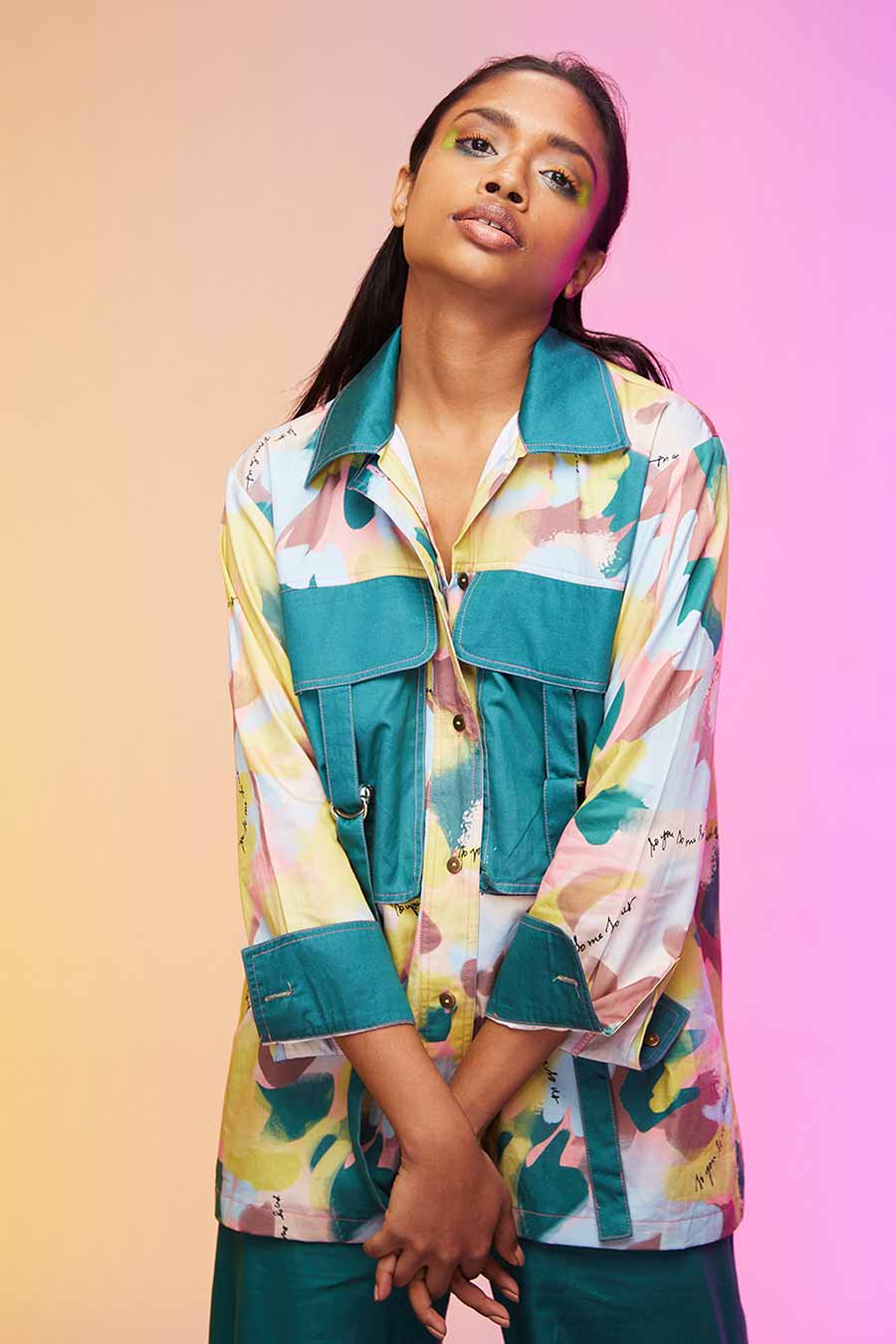 Multicolour Printed Shirt & Pant Co-Ord Set