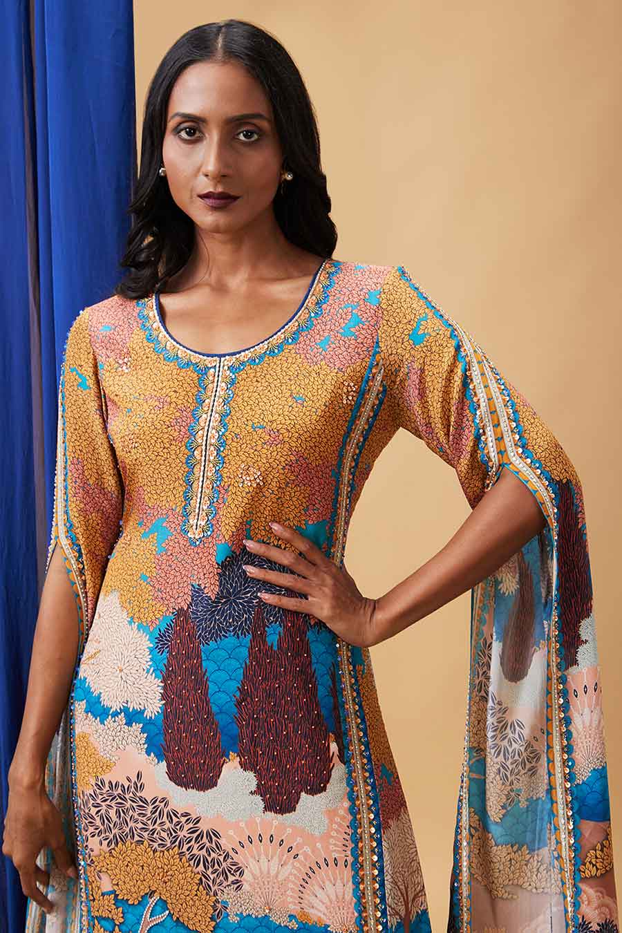 Multicolour Benazir Embroidered Kurta Set