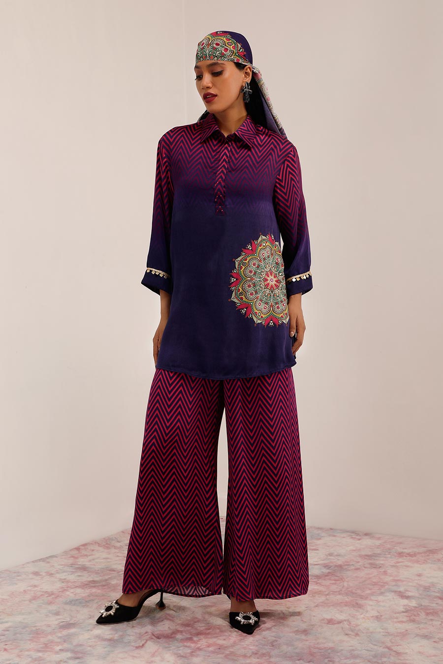 Indigo & Purple Kaashni Co-Ord Set