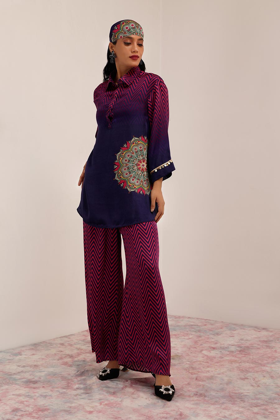 Indigo & Purple Kaashni Co-Ord Set