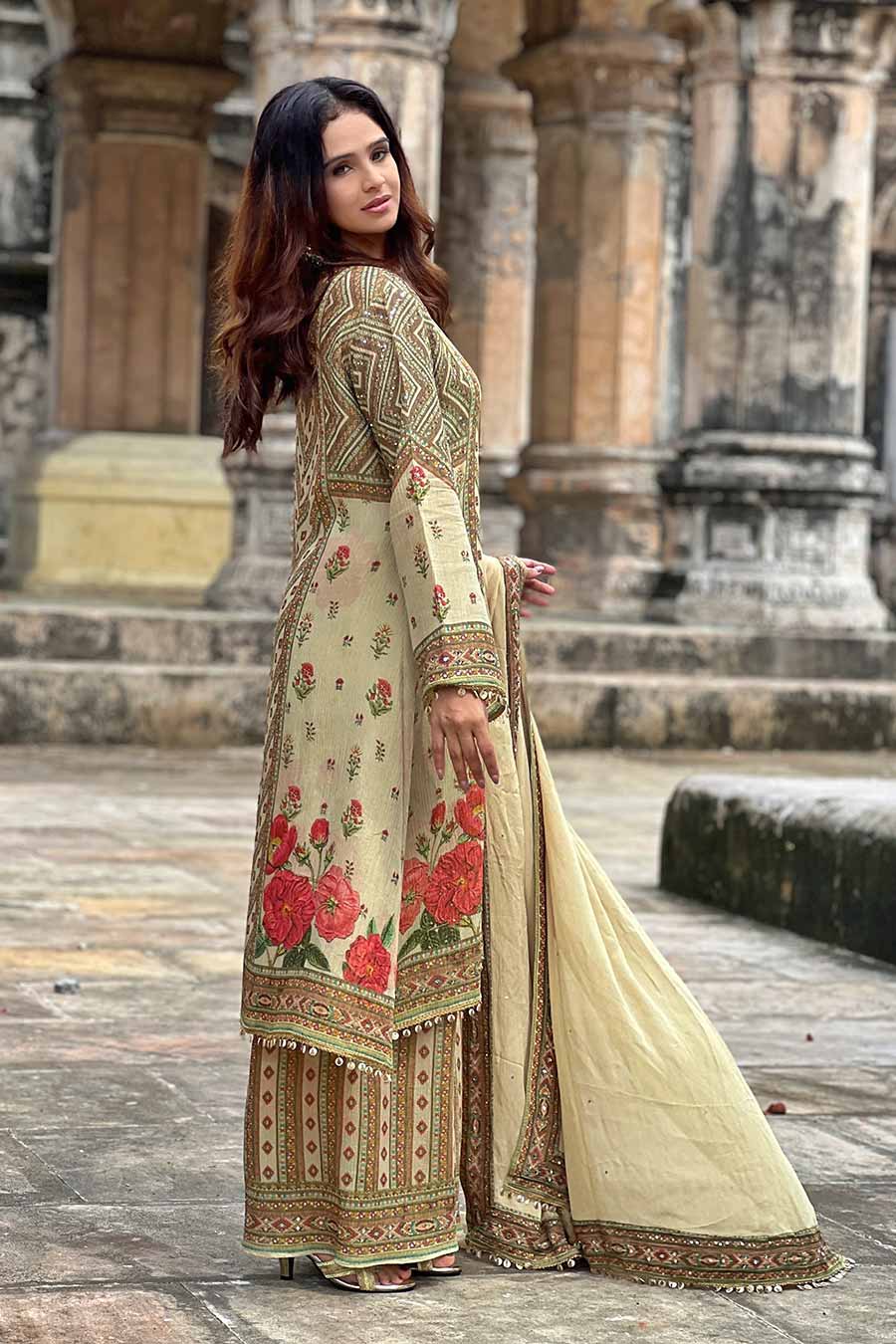 Ivory Khwaab Embellished A-line Kurta Set