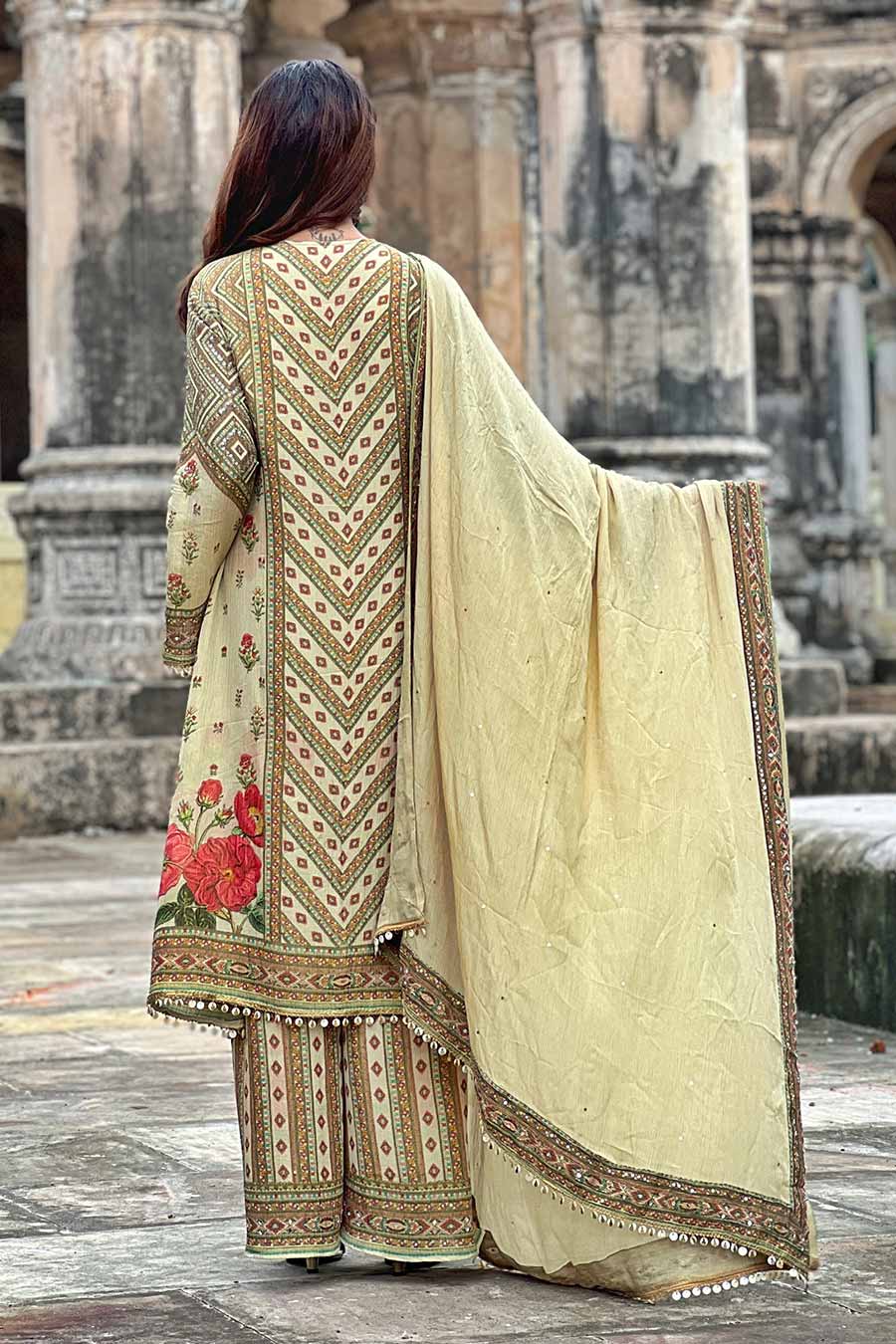 Ivory Khwaab Embellished A-line Kurta Set
