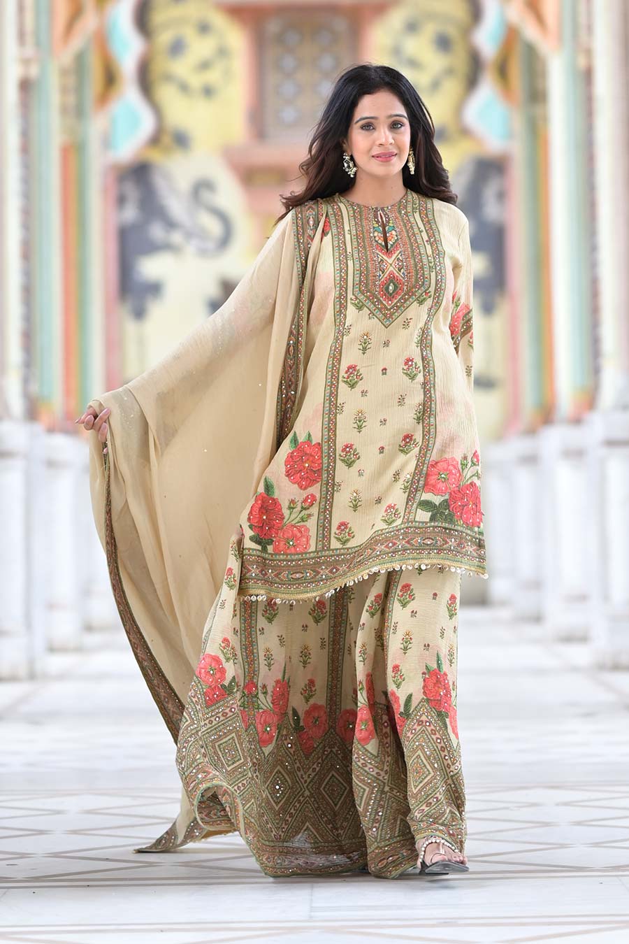 Ivory Khwaab Embellished Sharara Set