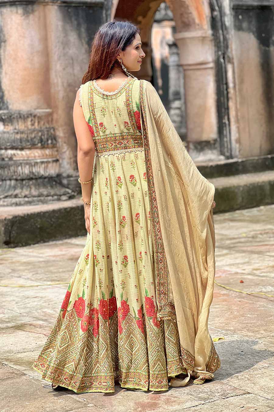 Ivory Khwaab Embellished Anarkali & Dupatta Set