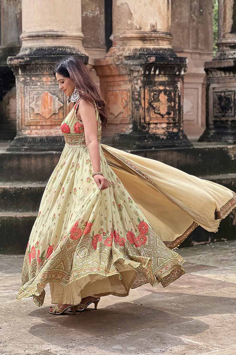 Ivory Khwaab Embellished Anarkali & Dupatta Set