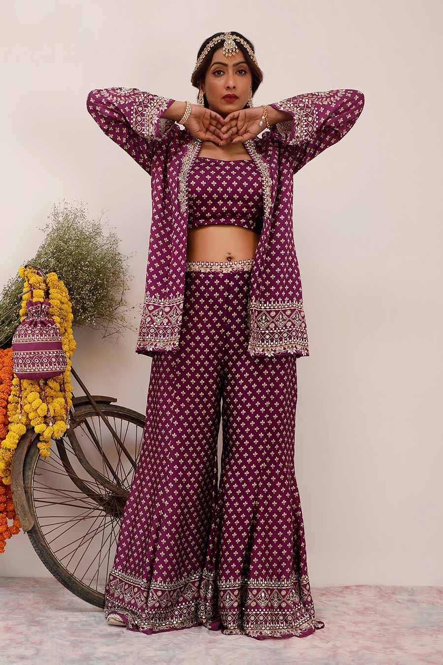 Purple Son Chidhaiya Blazer Co-Ord Set