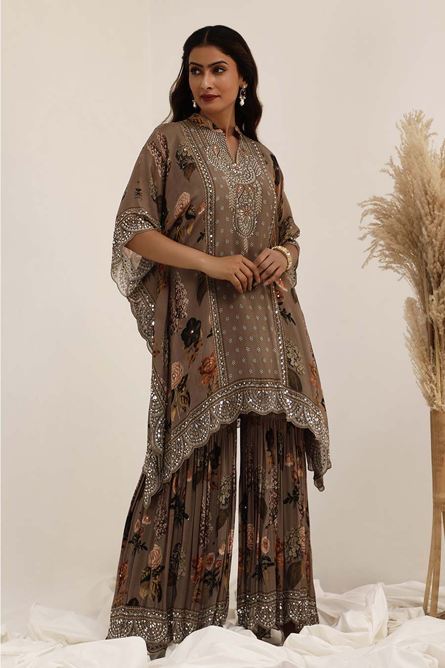 Judge Grey Aaina Embellished Kaftan & Gharara Set