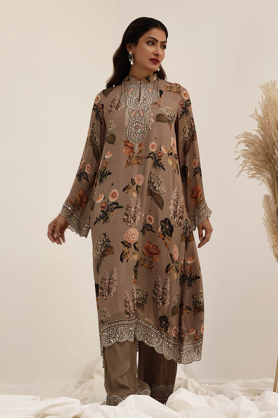 Judge Grey Aaina Embellished A-Line kurta Set