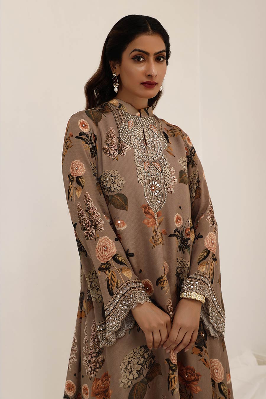 Judge Grey Aaina Embellished A-Line kurta Set