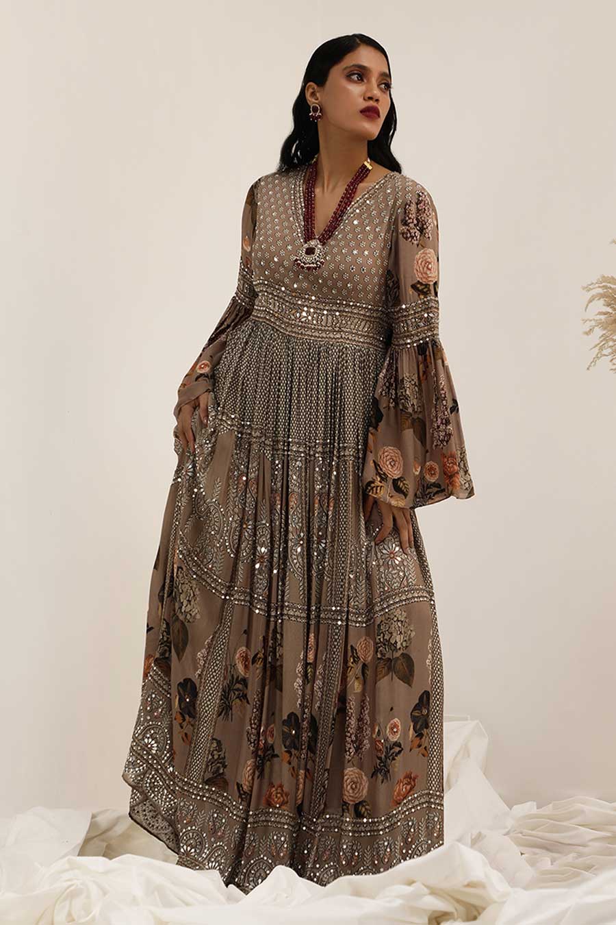 Judge Grey Aaina Embellished Anarkali