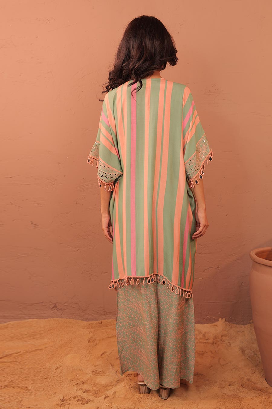 Multicolour Cassata Printed Kaftan & Pant Set
