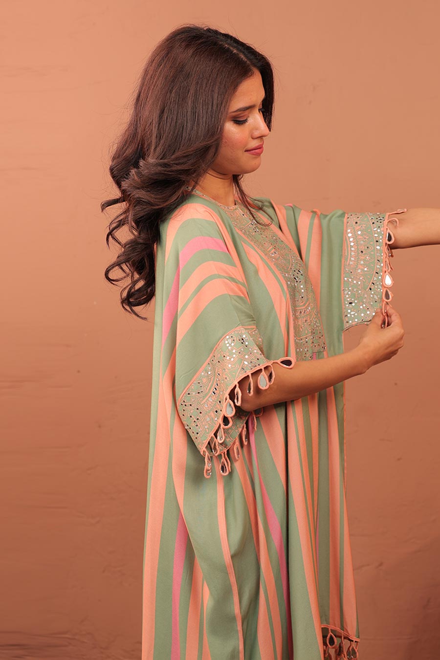 Multicolour Cassata Printed Kaftan & Pant Set