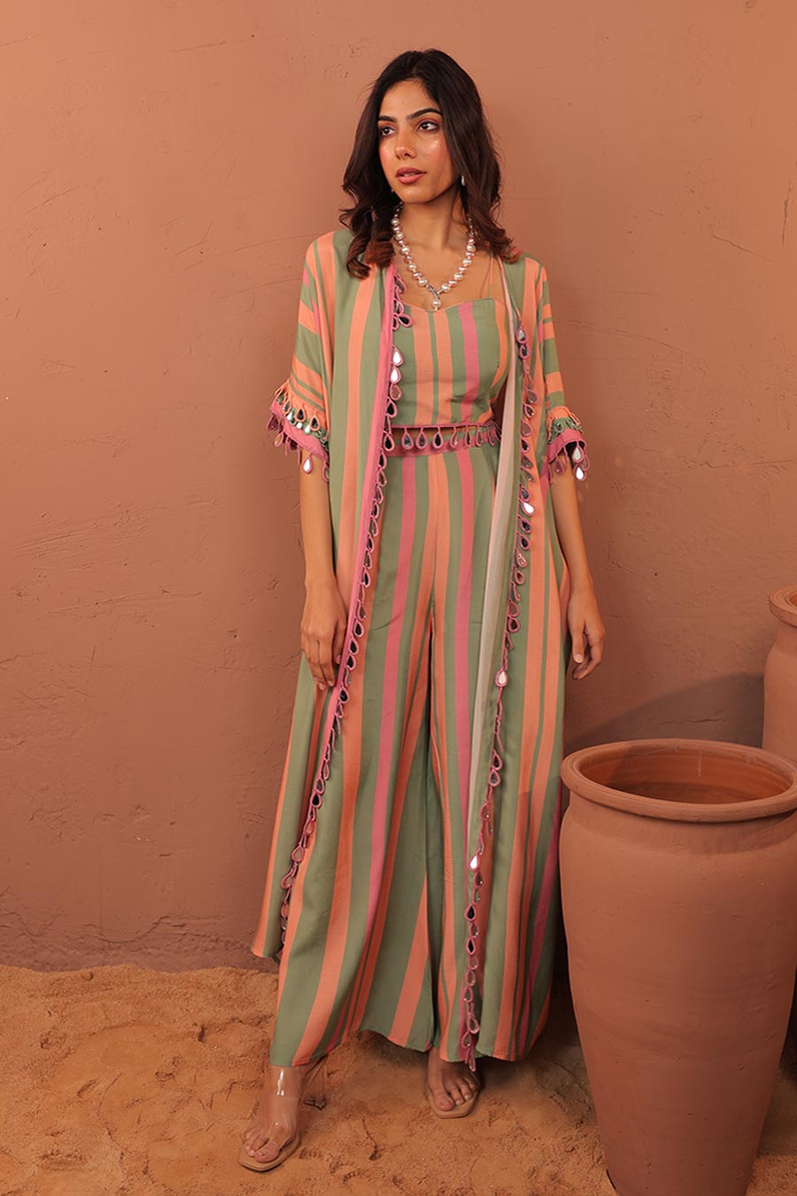 Multicolour Cassata Printed Shrug Co-Ord Set