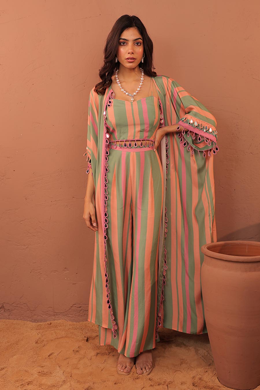 Multicolour Cassata Printed Shrug Co-Ord Set