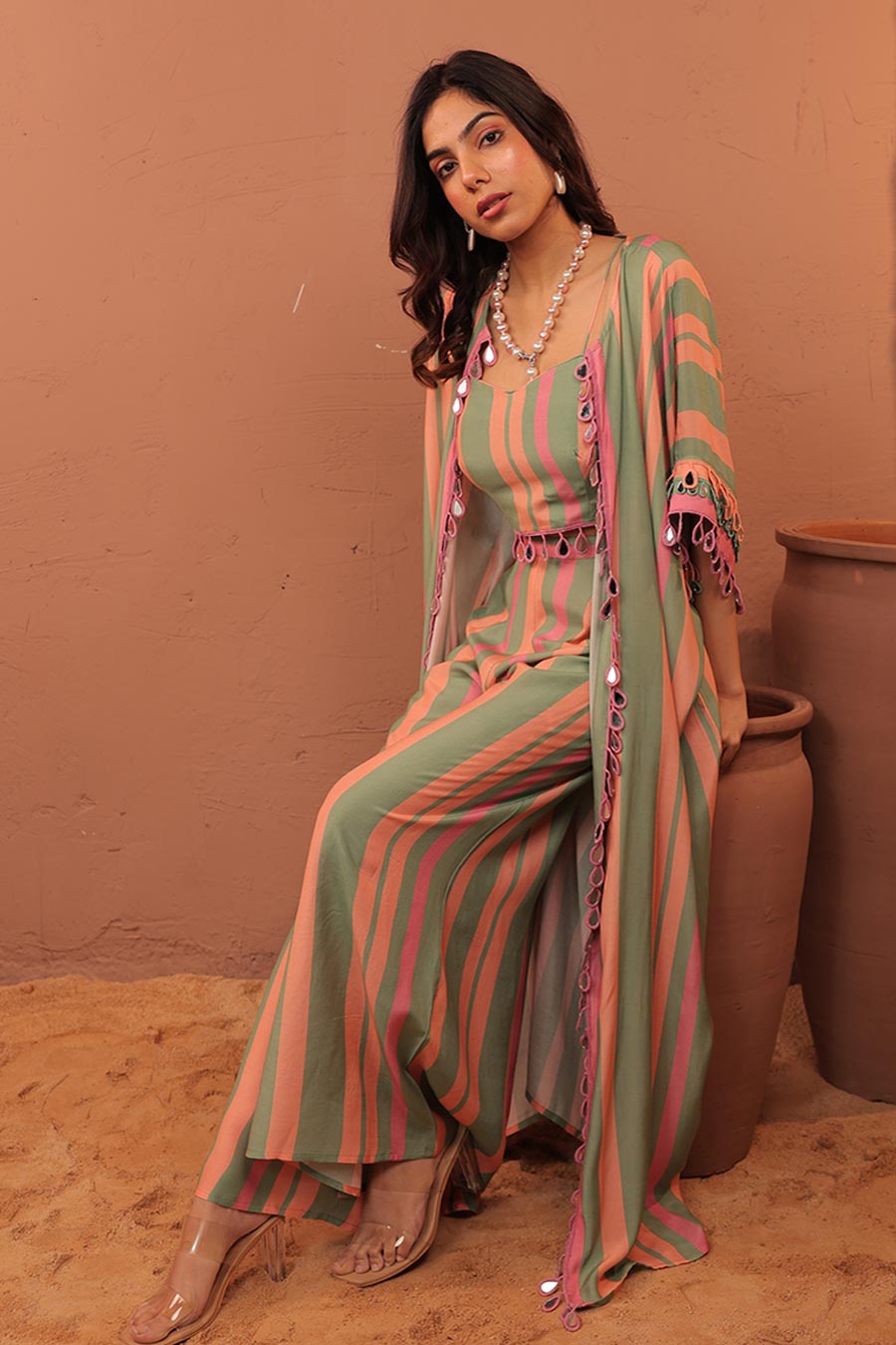 Multicolour Cassata Printed Shrug Co-Ord Set