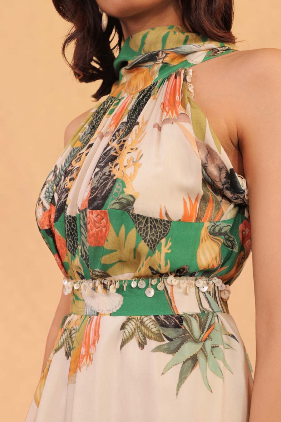 Green & Off-White Kokum Printed Jumpsuit
