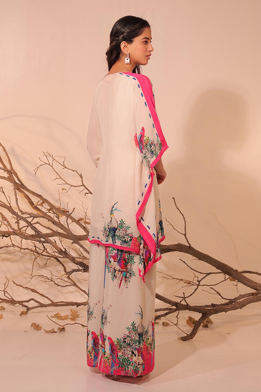 Off-White Parinda Printed Kaftan Set