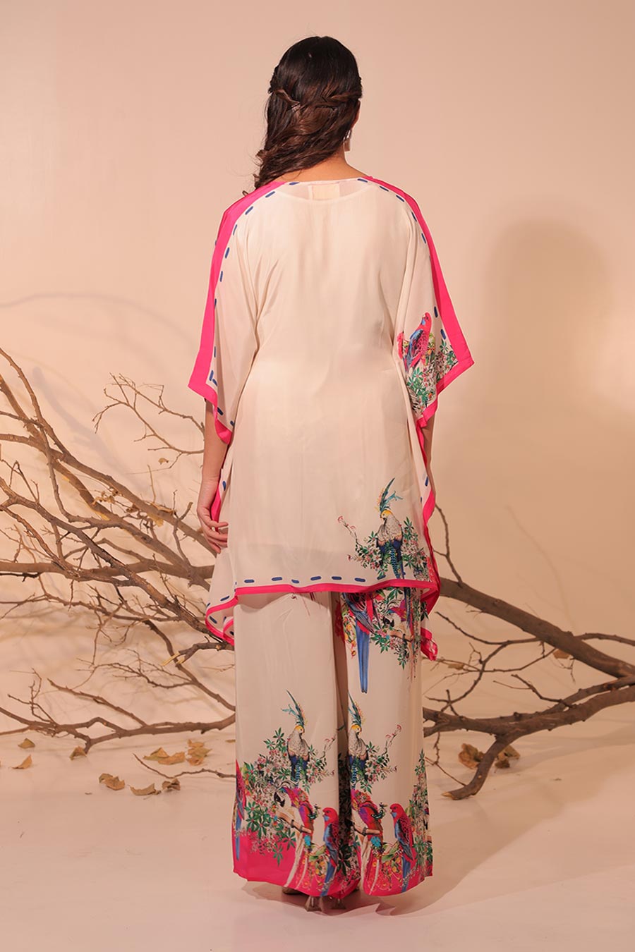 Off-White Parinda Printed Kaftan Set