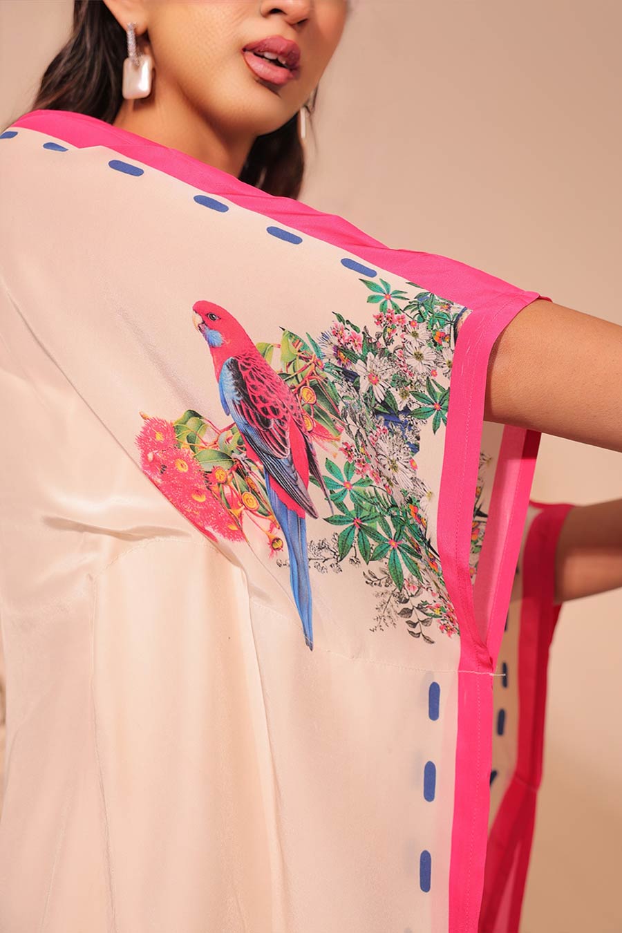 Off-White Parinda Printed Kaftan Set