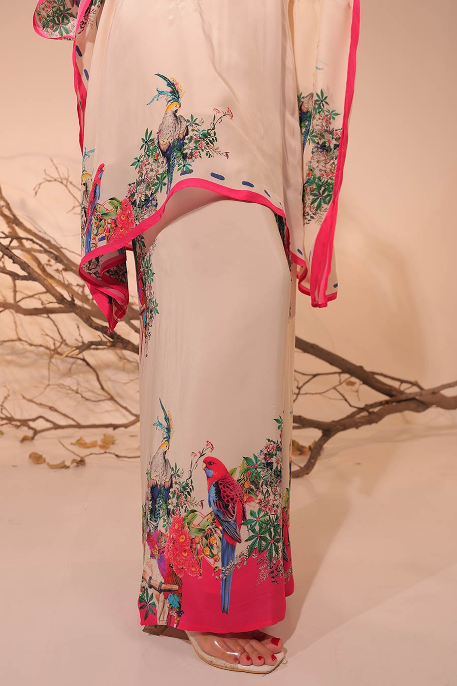 Off-White Parinda Printed Kaftan Set