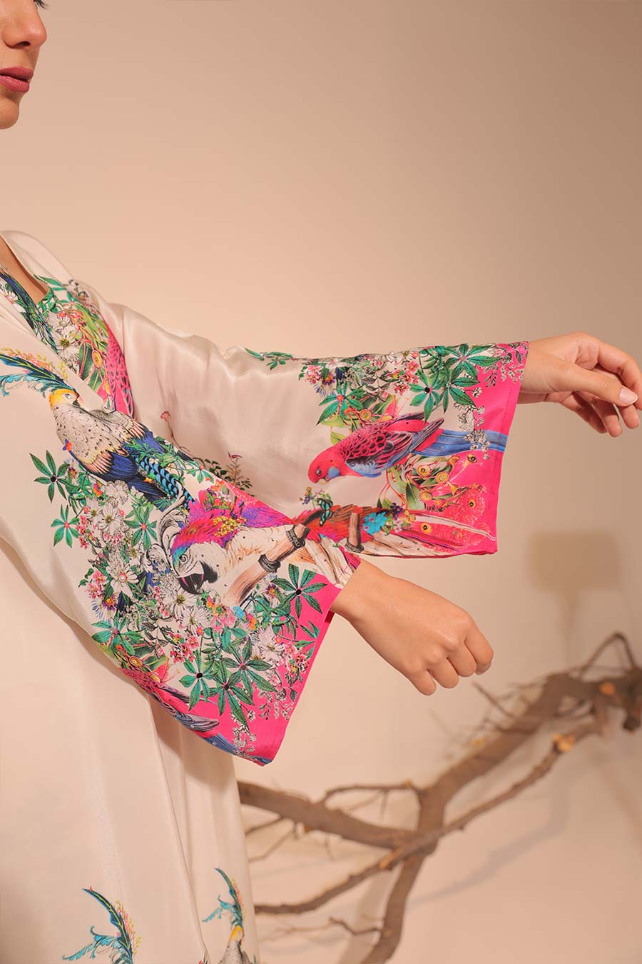 Off-White Parinda Printed A-Line Kurta Set