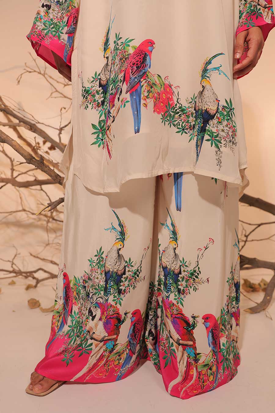 Off-White Parinda Printed Tunic Set