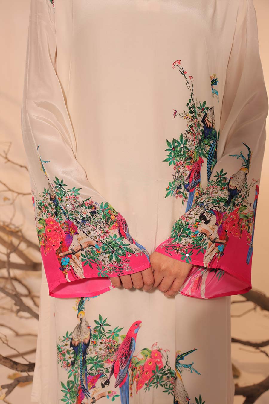 Off-White Parinda Printed Tunic Set