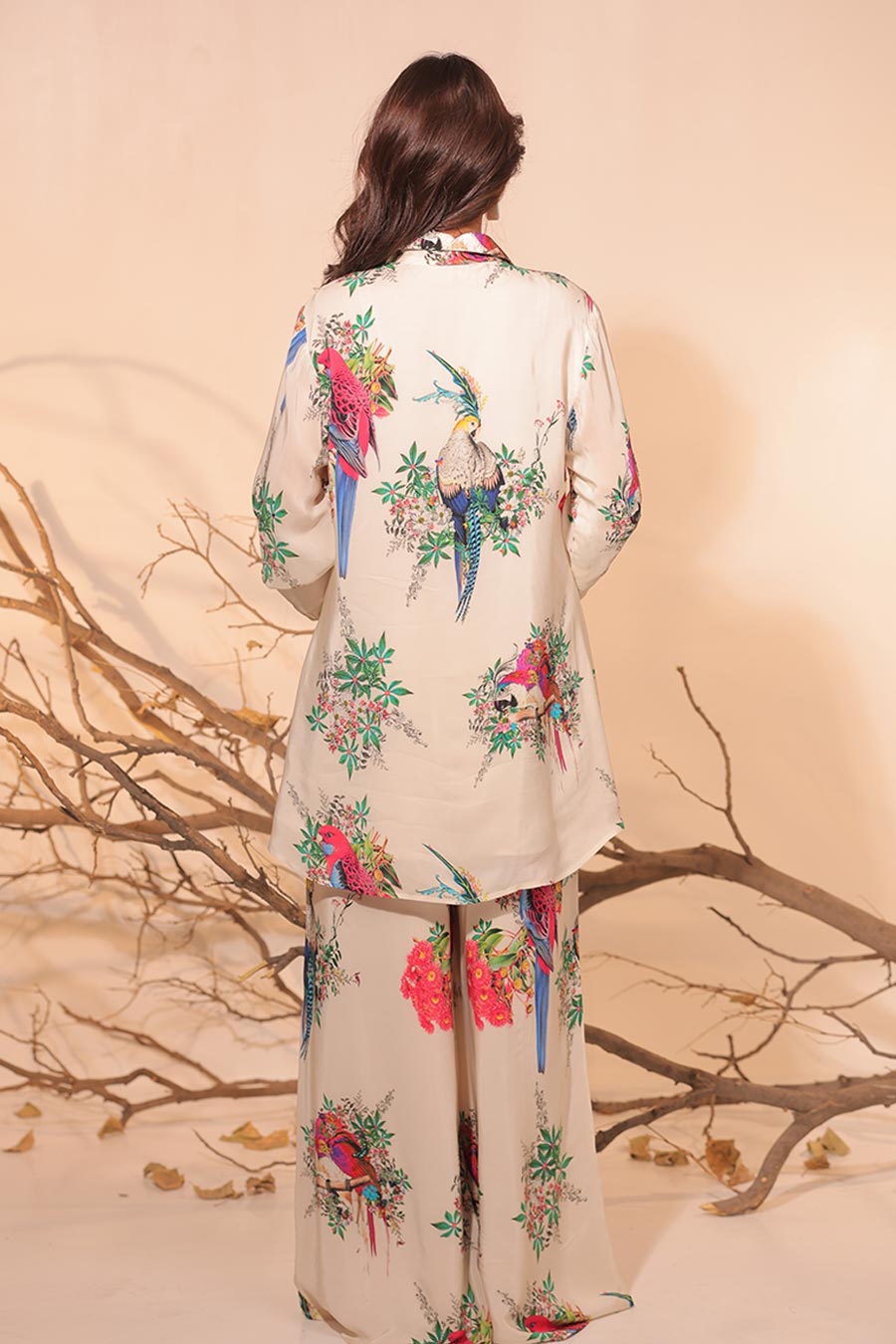 Off-White Parinda Printed Shirt & Pant Co-Ord Set