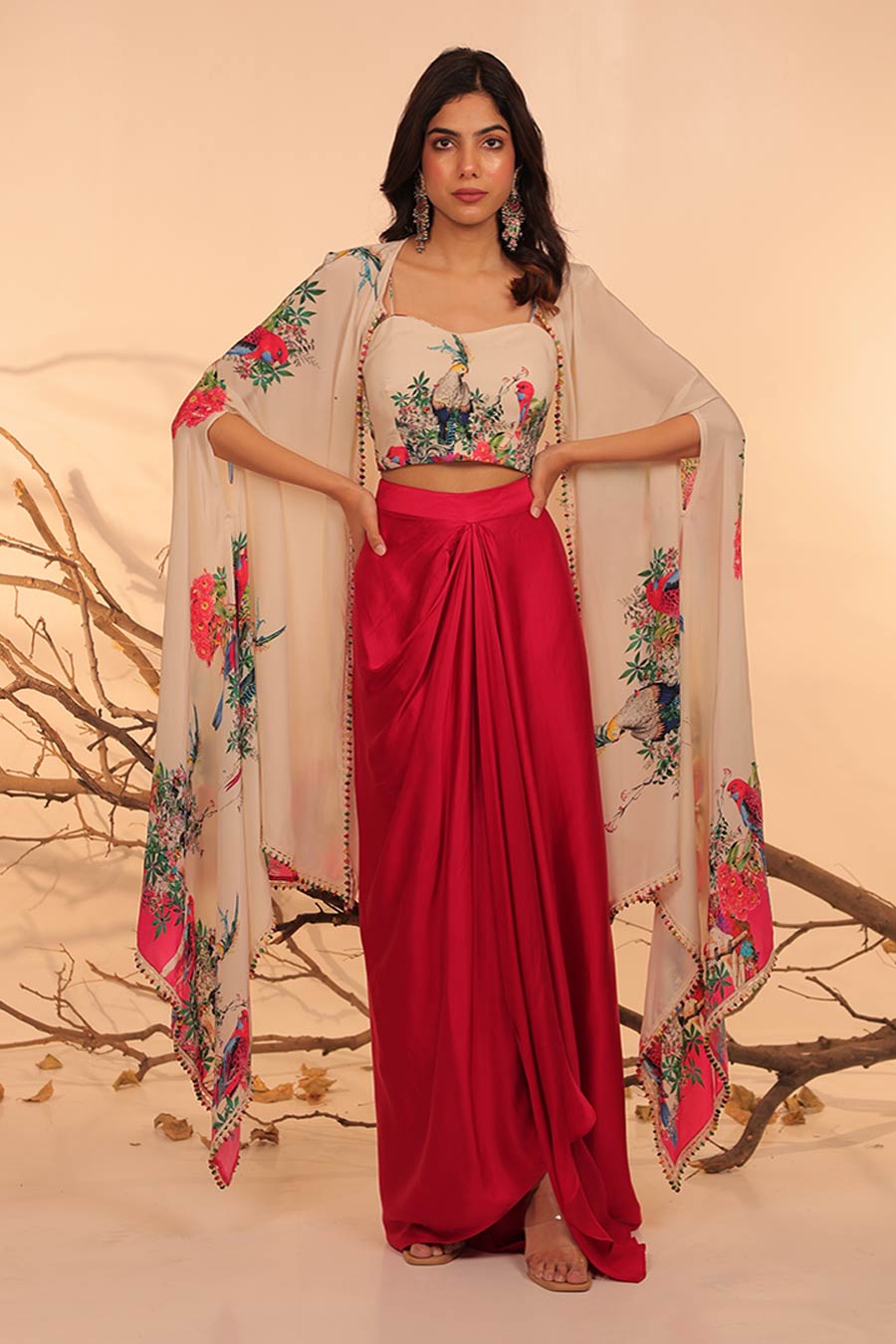 Off-White Parinda Printed Cape Set