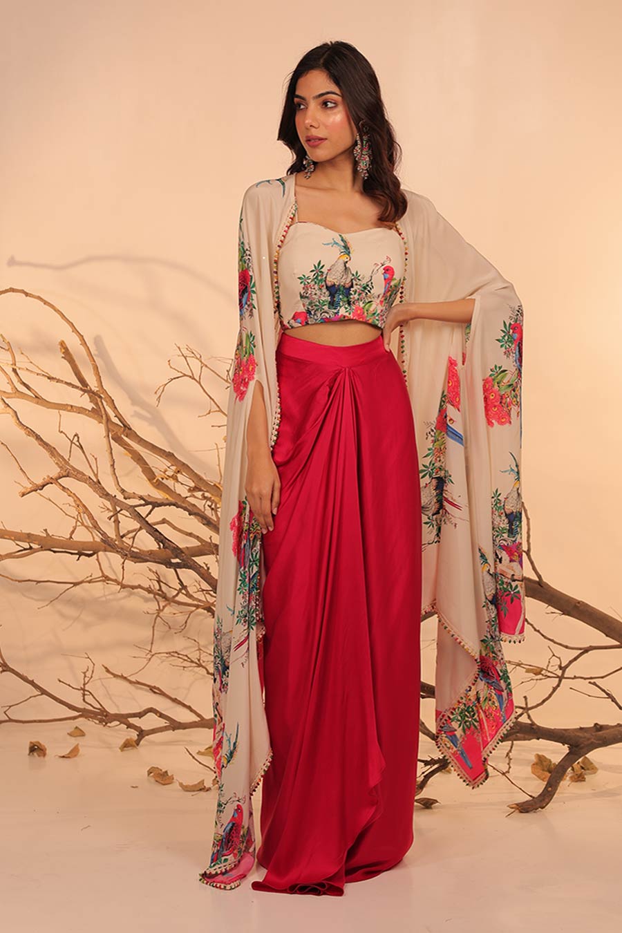 Off-White Parinda Printed Cape Set